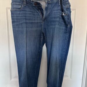 LOFT Women's Straight Leg Jeans in Mid Blue Wash